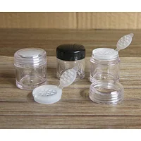 Wholesale mini powder compact container refillable empty sample jar 5g mini small jar for cosmetics with balck or clear caps