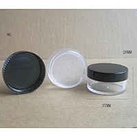 8ML Empty Loose Powder Compact Jar With Sifter Grid Packing Container Powdery Cake Box Cosmetic  Cute Loose Powder Compacts With White And Black Cap