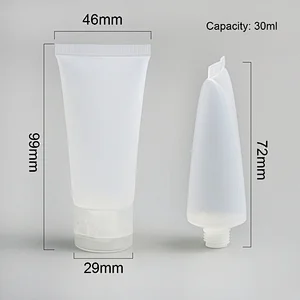 30ml Portable Plastic Eye Cream Bottle White Cosmetic Makeup BB Cream Soft Tube Refillable Trial Pack Cosmetic Container