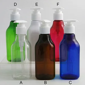 200ml White Cap Colorful Cosmetic Container Empty Pump Plastic Bottles Travelling Liquid Use
