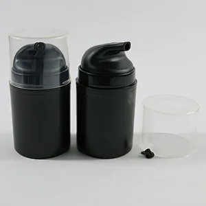50ml Matte Black Vacuum Pump Bottles Makeup Cream Lotion Shampoo Packaging Airless Refillable Travel Cosmetic Containers