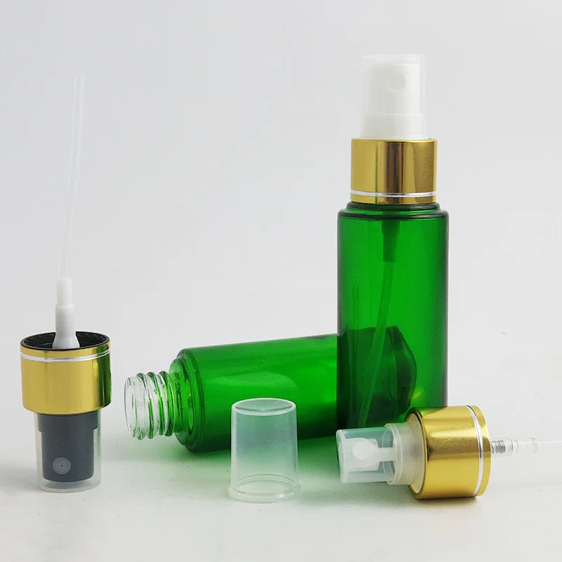 30ml Round Green Perfume Bottle120ml Bottle With Gold Lotion Pump Clouser Glass Cosmetic Container