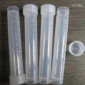 10ml Test Tubes Vial Seal Cap Container for Laboratory School Educational Suppy with Screw Cap
