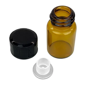 2ml Amber Empty Glass Cosmetic Bottles with Screw Cap Pill Powder Ornament Bottles Liquid Food Essential Oil Perfume Container