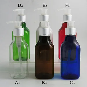 Colorful Portable 200ml Pump Bottle Watering Can Fill Water Bottles PET Plastic Vials Cosmetic Packing Bottles