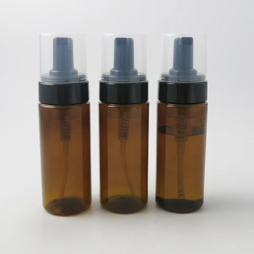 Amber 150ml foam bottle cosmetics packaging Body Cream/Lotion Cosmetic Container Travel Use foaming pump bottle With Customizable logo