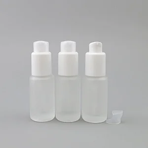 20ml Travel Portable Empty Refillable Frosting Glass Container Pump Press Dispenser For Lotion Emulsion Liquid