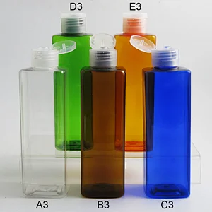 Square 240ml Colorful Travel bottle cosmetic plastic bottles PET vial Small hotel containers Flip lid bottle
