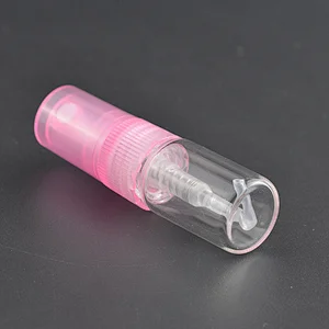 2ml Mini Empty  Glass Refillable Travel Transparent Perfume Atomizer With Colorful Plastic Spray