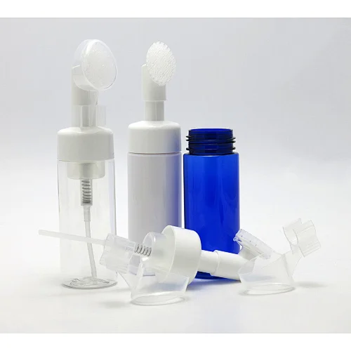 Empty 150ml Cosmetic Facial Wash Plastic Container PET Cleanser Cream Liquid Soap Foam Bottle With White Foaming Pump