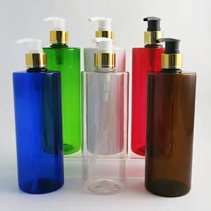 Colorful 500ml Pet Bottle Lotion Cream Cosmetic Container with Palstic or Aluminum Pump