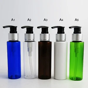 100ml Screw Press Pump Lotion bottles 100cc PET Shampoo bottle Colorful Empty Sample Vials Cosmetic packing containers