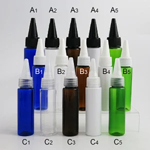 30ml Transparent/ Blue/brown/Green/White travel bottle cosmetic sample plastic bottles PET vial Small hotel containers with screw caps