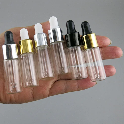 5ml Mini portableclear glass vials dropper bottle for essential oil packaging