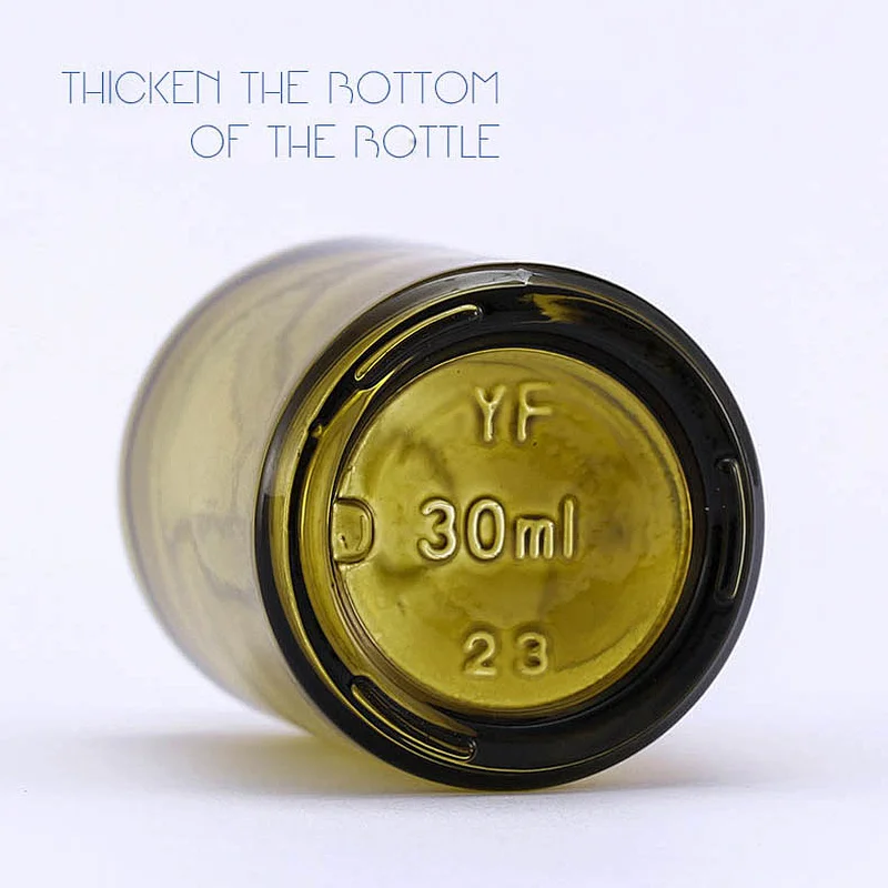 Wholesale Hot Sale Luxury 30ML Cosmetic Green And Amber Glass Dropper Bottle