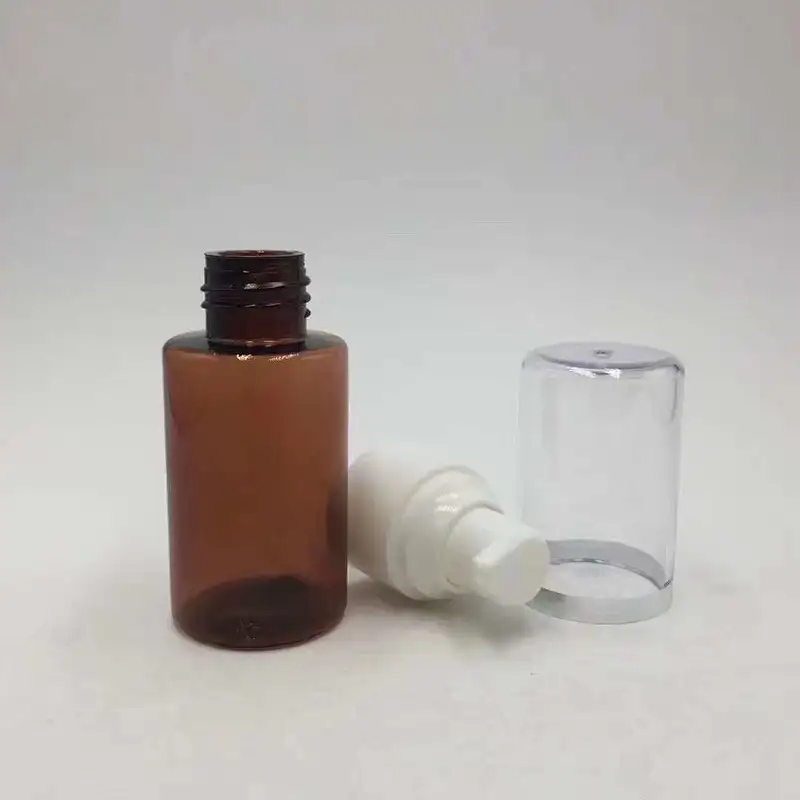 Cosmetics Packing Travel Set Toner Water Emulsion Spray Inner Clear Amber Bottle PET Material