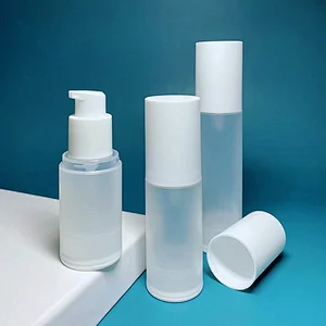 Luxury Refillable Frosted 15ml 20ml 30ml 50ml Spray Plastic Airless Pump Clear Bottle Liquid Foundation Bottle