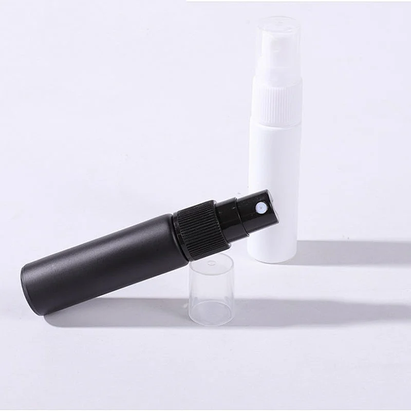 Hot sale 10ml Scrub Material PET Cosmetic Plastic Spray Bottle Full Cover Serum Packaging Lotion Pump