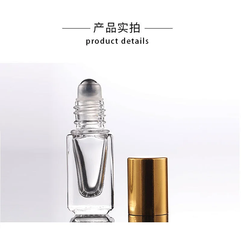 Free Shipping Products 3ml Nail Polish Glass Bottle Cosmetic Package With Brush Cap Gold Aluminum Cap