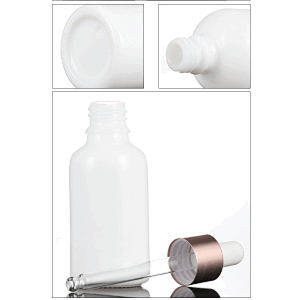 RTS 10ML 15ML 20ML 30ML 50ML 100ML 200ML Glass Essetnial Oil Milky White Dropper Bottle With Rose Gold Dropper