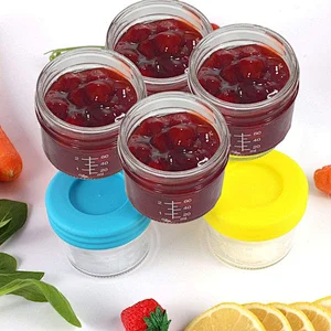 Ready To Shipping Glass Baby Food Jar Containers Leakproof 4oz Small Glass 120ml Baby Food Containers For Kids