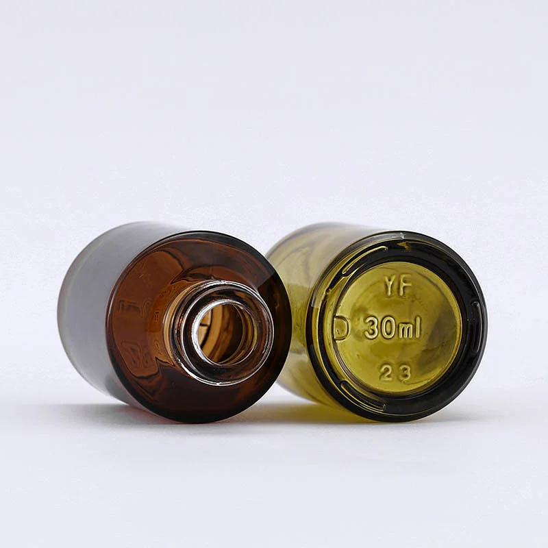 Wholesale Hot Sale Luxury 30ML Cosmetic Green And Amber Glass Dropper Bottle