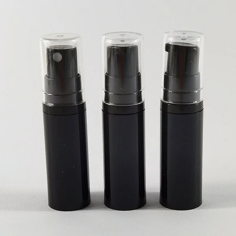 Custom 5ml Matte Black Airless Pump Sprayer Refillable Cosmetic Dispenser Plastic Bottle
