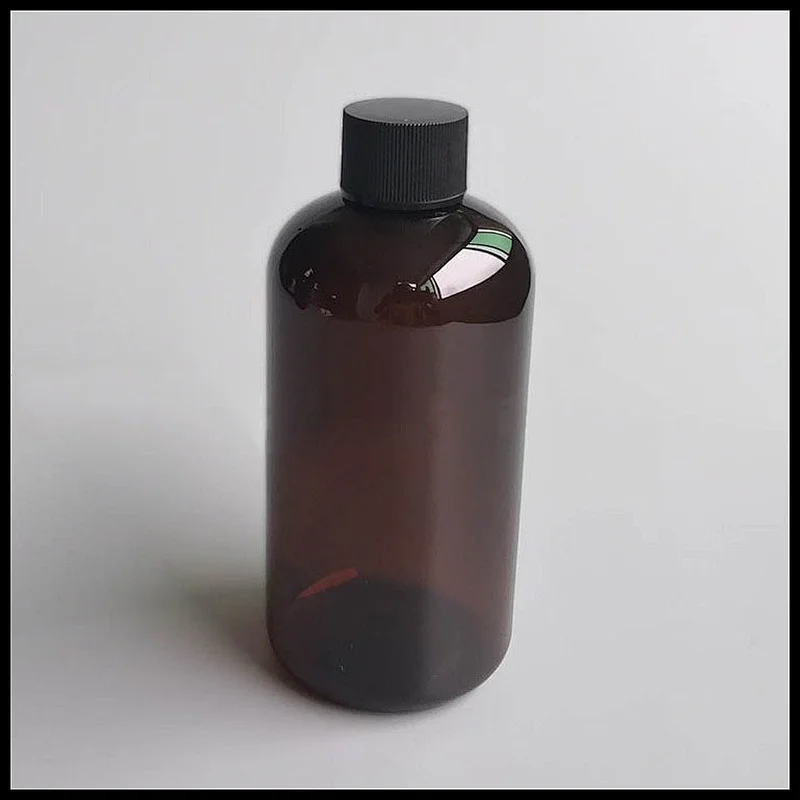 Free shipping 250ml Squat Brown Pet Lotion Bottle Shower Screw Cap Gel Plastic Bottles Customized Color
