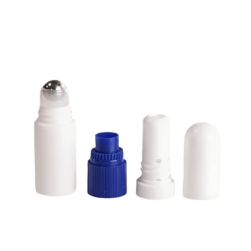 New Design 2 in 1 Blank Nasal Inhaler 5ml Blank Nasal Inhaler Stick For Filling Essential Oils With And Roll On Bottle