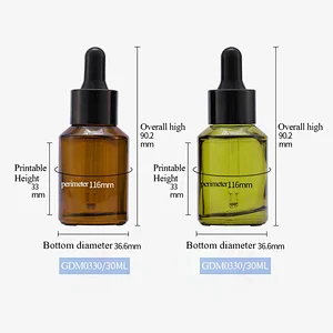 30ml Exquisite High Quality Luxury Glass Amber Tea Green Essential Oil 30 ml Glass Dropper Perfume Bottle