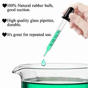 Medicine Glass Dropper Pipette Dropper Accurate Easy Dose 1ml Straight Tip Essential Oil Laboratory Makeup Art With Rubber Head