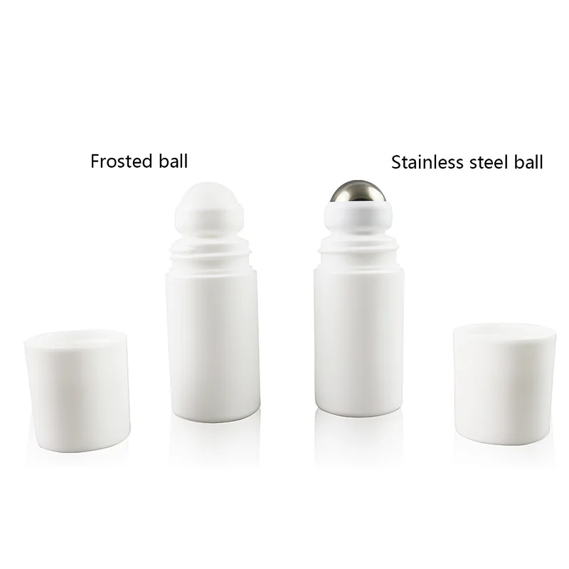 60 mL Pet Bottle Stainless Steel Roll On Deodorant Empty Bottle With Plastic Cylindrical Perfume Bottle For Personal Care