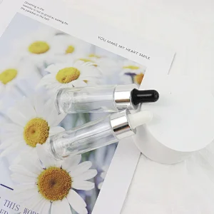In Stock 15ml Clear Cylinder Thick High Quality Dropper Essential Oil Bottle For Essential Oil In Stock Serum Glass Bottle