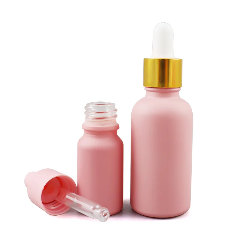 10ml 30 ml Pink Coated Glass Dropper Bottles UV Safe Bottles for Essential Oils and Aromatherapy Chemistry Lab Chemicals