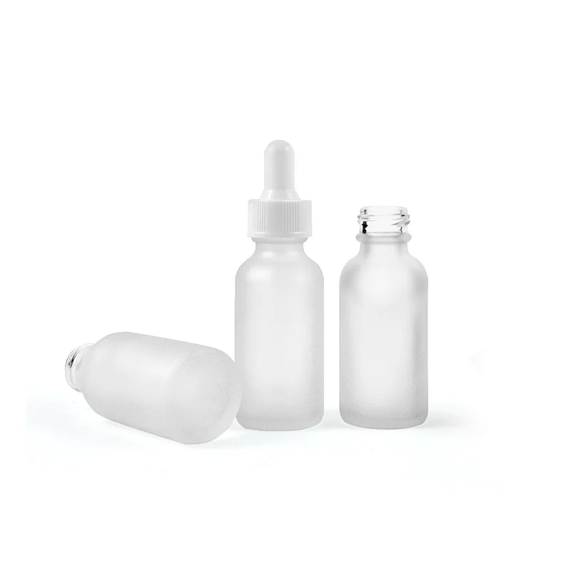Wholesale Empty Frosted 30ml Boston Round Bottles With Dropper For Essential Oil Glass Bottle In Stock