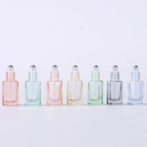 High Popularity 3ml Travel Octagonal Roll On Glass Cute Cosmetic Roller Ball Bottle
