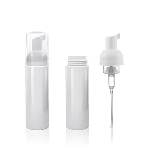 Foaming Bottle 200ml PET Cosmetic Liquid Soap Dispenser White Sliver Foam Pump Bottle