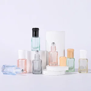 High Popularity 3ml Travel Octagonal Roll On Glass Cute Cosmetic Roller Ball Bottle