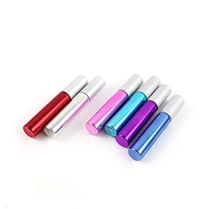 New Product Hot Sale 10ml Colorful UV Glass Bottle Essential Oil Use Roll on Bottle with Steel roller