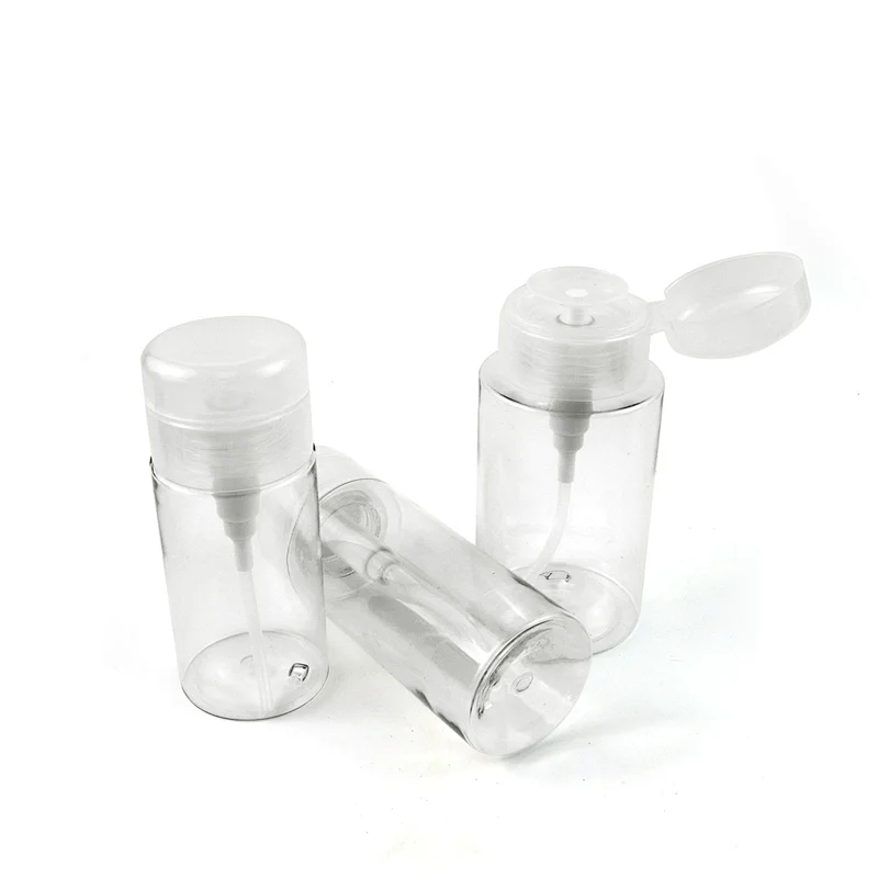 Clear Liquid Press Pump Dispenser Bottle 120mL 150mL 200mL Cosmetic Toner Bottle Makeup Nail Polish Remover Bottle