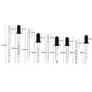 Dropper with Bulb Tip Silicone and glass Pipettes Droppers Clear Liquid Medicine Eye