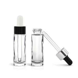 In Stock 15ml Clear Cylinder Thick High Quality Dropper Essential Oil Bottle For Essential Oil In Stock Serum Glass Bottle