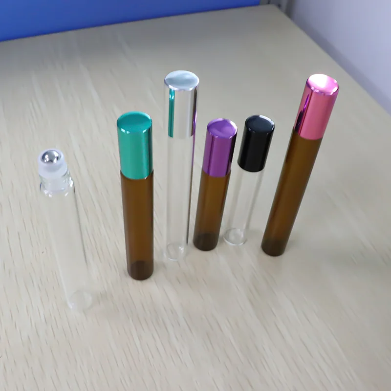 Free Sample Perfume Roller Bottle Essential Oil Roll On Bottle In Stock Empty 8ml 12ml 10ml Clear Glass Bottle