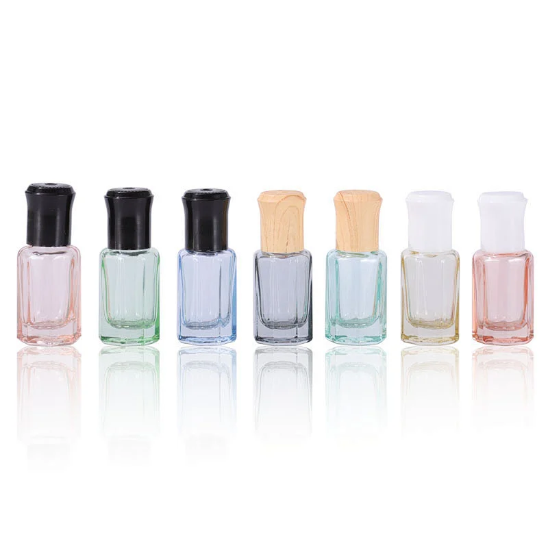 High Popularity 3ml Travel Octagonal Roll On Glass Cute Cosmetic Roller Ball Bottle