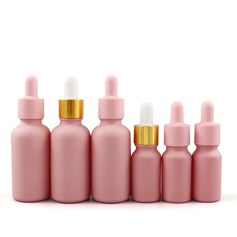 10ml 30 ml Pink Coated Glass Dropper Bottles UV Safe Bottles for Essential Oils and Aromatherapy Chemistry Lab Chemicals