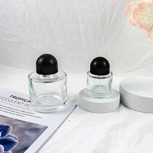 Super Deluxe Round Glass Empty Perfume Bottles 30ml 50ml 100ml Round With Snap-on Spray Atomiser