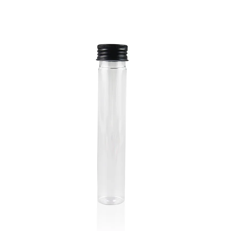 Clear 60mL Glass Bottle With Black Sliver Aluminum Screw Cap Refillable Storage Tube Top Medicine Round Bottle