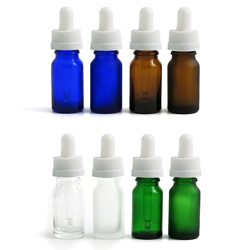 Cosmetics Packaging Empty 10mL Clear Amber Essential Oil Face Serum Glass Dropper Bottles Graduated Pipettes