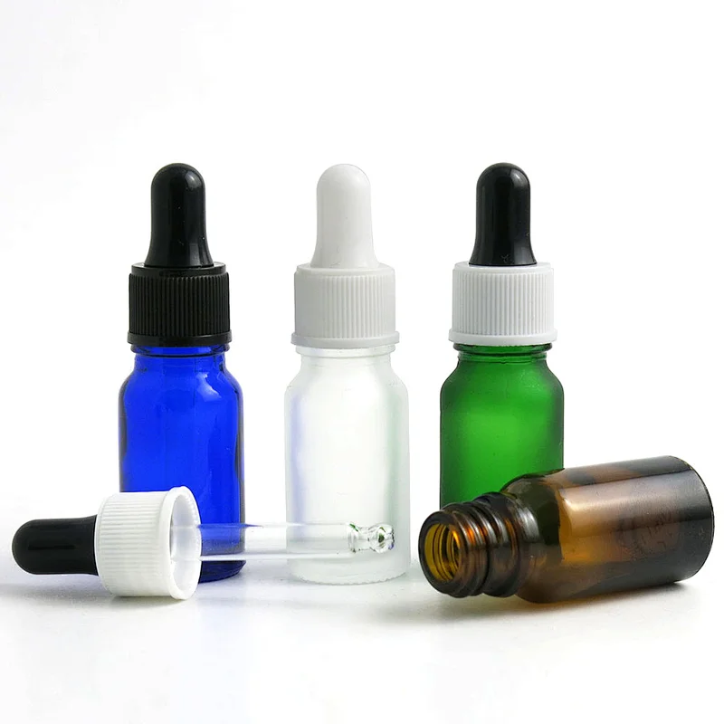 Wholesale Serum Custom 10mL Amber Green Clear Blue Empty Cosmetic Screw Recycled Glass Essential Oil Bottles Aluminum Cap