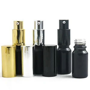 Wholesale Luxury Matte Black 10mL Perfume Pressure Atomizer Paint Cosmetic Spray Bottle With Golden Black Silver Cap